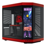 Computer Case - Y70, Touch Infinite, Tempered Glass, No PSU, E-ATX, Black Cherry, Mid Tower Case