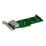 N/A - AOC-SLG4-2H8M2-O, 2x PCIe Gen 4 Hybrid NVMe/SATA M.2 RAID Boot Storage Adapter