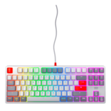 Keyboard - XTRFY K4V2 RGB TKL RETRO, RGB, Cherry MX2A Red, Wired, White, Mechanical Gaming Keyboard