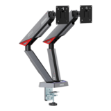 N/A - MPG MT161DR, 17" - 38" Screens, Matte Black/Painted Grey, RGB Double Monitor Arm