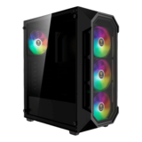 Computer Case - AURA GC1 ELITE ARGB, Tempered Glass, No PSU, ATX, Black, Mid Tower Case