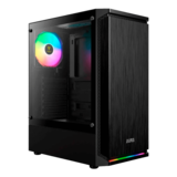 Computer Case - AURA GC8 ARGB, Tempered Glass, No PSU, ATX, Black, Mid Tower Case