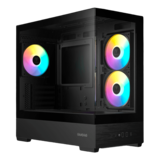 Computer Case - ATLAS E5M, Tempered Glass, No PSU, microATX, Black, Mid Tower Case