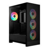 Computer Case - AURA GC15 ARGB, Tempered Glass, No PSU, ATX, Black, Mid Tower Case