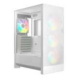 Computer Case - AURA GC15 WH ARGB, Tempered Glass, No PSU, ATX, White, Mid Tower Case