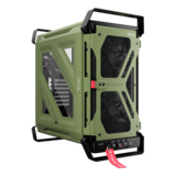 Computer Case - WARTHOG RS Airflow, Tempered Glass, No PSU, E-ATX, Olive Drab, Mid Tower Case