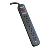 Surge Protector - Protect It! 6-Outlet Surge Protector, 6 ft. Cord, 790 Joules, Diagnostic LED, Black Housing
