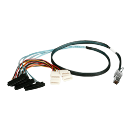 K-HD44X82-1M 12 Gb/s HD miniSAS SFF-8644 to 4x SFF-8482 1 meter Cable