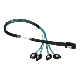 K-SF87XSAL-R-50 miniSAS SFF-8087 to 4x SATA with Latch Reverse Breakout 50 cm Cable
