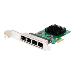 SI-PEX24042, 4xRJ45, 10/100/1000Mbps, PCIe x1, Retail Ethernet Network Adapter