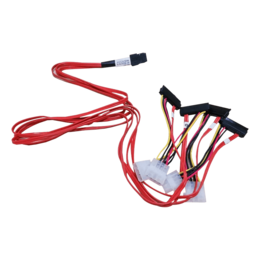 Molex 74562-7500 Internal MiniSAS SFF-8087 to (4) SFF-8482 29pin SAS Drive Cable with 4-pin Power - (Cable Length: 0.9m)