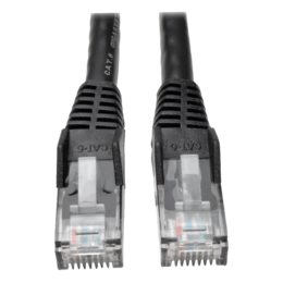 Cat6 Gigabit Snagless Molded (UTP) Ethernet Cable (RJ45 M/M), Black, 1 ft.