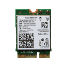 Dual Band Wireless-AC 9560, 2x2 Wi-Fi + Bluetooth 5.0, IEEE 802.11ac, 1.73 Gbps, M.2 2230, Wireless Card