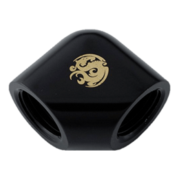 Matte Black 90-Degree With Dual Inner G1/4&quot; Extender