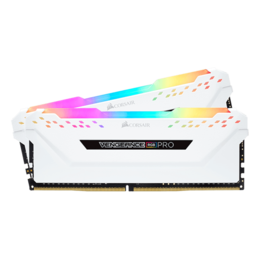 16GB Kit (2 x 8GB) VENGEANCE® RGB Pro DDR4 3200MHz, CL16, White, RGB LED, DIMM Memory