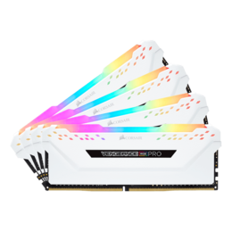 32GB Kit (4 x 8GB) VENGEANCE® RGB Pro DDR4 3600MHz, CL18, White, RGB LED, DIMM Memory