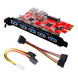 KTU3FR-5O2U 7-Port USB 3.0 PCIe Card