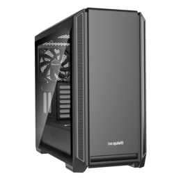 Silent Base 601 Tempered Glass, No PSU, E-ATX, Black/Silver, Mid Tower Case