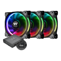 Riing Plus 14 RGB TT Premium Edition 3 x 140mm, w/ Controller, 1400 RPM, 63.19 CFM, 27.2 dBA, Cooling Fans
