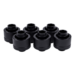 Eiszapfen 19/13mm (ID 1/2&quot; OD 3/4&quot;) G1/4 Compression Fitting - Black Sixpack
