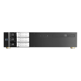 D-230HB-DT-SILVER, Silver HDD Handle, 3 x 3.5&quot; Hotswap Bay, No PSU, microATX, Black, 2U Desktop Chassis