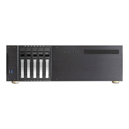 D-350HB-DT-SILVER, Silver HDD Handle, 1x Slim 5.25&quot;, 3x 3.5&quot;, 5x 3.5&quot; Hotswap Bays, No PSU, ATX, Black/Silver, 3U Chassis