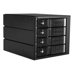 BPN-DE340MS, Black Handle, Trayless 3x 5.25&quot; to 4x 3.5&quot;, 12Gb/s HDD/SSD SFF-8643, Hot-swap Rack