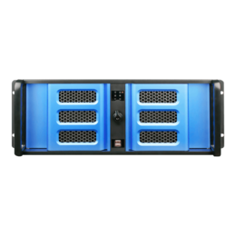 D Storm D406SE-B6BL, Blue HDD Handle and Bezel, 2x 5.25&quot;, 4x 3.5&quot; Drive Bays, 6x 3.5&quot; Hotswap Bays, No PSU, ATX, Black/Blue, 4U Chassis