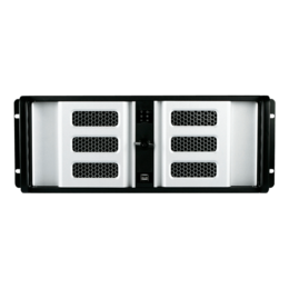 D Storm D-407LSE-SL-TS859, Silver Bezel, w/ 8&quot; Touch Screen LCD, 3x 5.25&quot;, 1x 3.5&quot; Drive Bays, No PSU, E-ATX, Black/Silver, 4U Chassis
