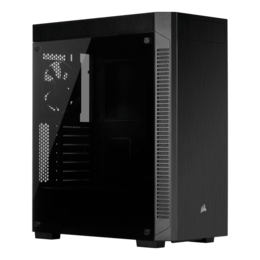 110R Tempered Glass, No PSU, ATX, Black, Mid Tower Case