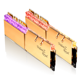 32GB Kit (2 x 16GB) Trident Z Royal DDR4 3600MHz, CL19, Gold, RGB LED, DIMM Memory