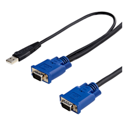 SVECONUS15, 15 ft 2-in-1 Ultra Thin USB KVM Cable