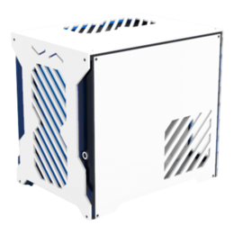 MCL1.0 Acrylic Side Panel, No PSU, ATX, Matte White/Frosted Blue, Mid Tower Case