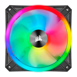 iCUE QL120 RGB PWM Black 120mm, 1500 RPM, 41.8 CFM, 26 dBA, Cooling Fan