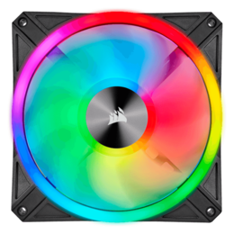 iCUE QL140 RGB PWM 140mm, 1250 RPM, 50.2 CFM, 26 dBA, Black Cooling Fan