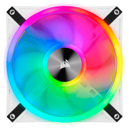 iCUE QL140 RGB PWM 140mm, 1250 RPM, 50.2 CFM, 26 dBA, White Cooling Fan