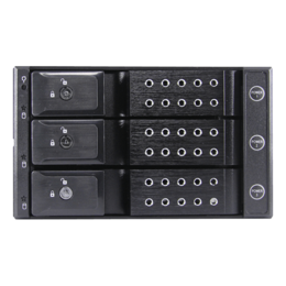 BPN-DE230P-BLACK, Trayless 2x 5.25&quot; to 3x 3.5&quot;, SAS/SATA 12Gb/s, HDD, Black Hot-swap Rack w/ Independent HDD Power Switch
