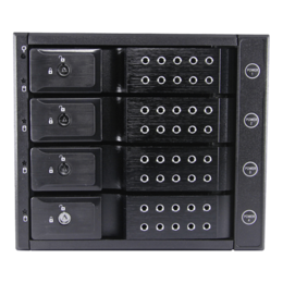 BPN-DE340P-BLACK, Trayless 3x 5.25&quot; to 4x 3.5&quot;, SAS/SATA 12Gb/s, HDD, Black Hot-swap Rack w/ Independent HDD Power Switch