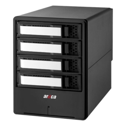 ARC-8050T3U-4 4-bay Thunderbolt 3 / USB 3.2 Gen 2 Type C RAID Enclosure, 800 MHz SAS ROC, 1GB DDR3 RAM, 4x SATA 6Gb/s, 2x Thunderbolt 3, Display Port, 135W PSU