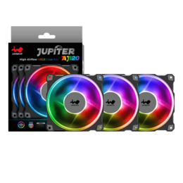 Jupiter AJ120, 3 x 120mm, w/ ARGB One-Click Controller, 1800 RPM, 70.32 CFM, 35 dBA, Cooling Fans