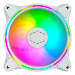 MASTERFAN MF120 HALO WHITE EDITION, 120mm, ARGB, 1800 RPM, 47.2 CFM, 30 dBA, Cooling Fan