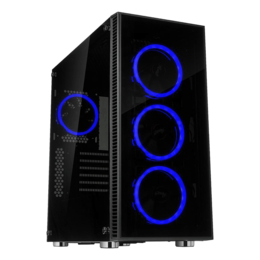 CULLINAN V500 Blue, Tempered Glass, No PSU, E-ATX, Black, Mid Tower Case