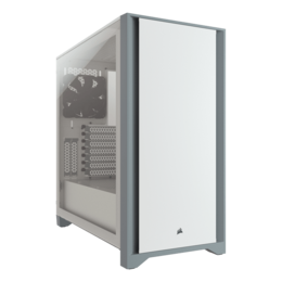 4000D Tempered Glass, No PSU, E-ATX, White, Mid Tower Case