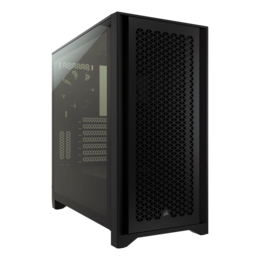 4000D AIRFLOW Tempered Glass, No PSU, E-ATX, Black, Mid Tower Case