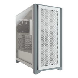 4000D AIRFLOW Tempered Glass, No PSU, E-ATX, White, Mid Tower Case
