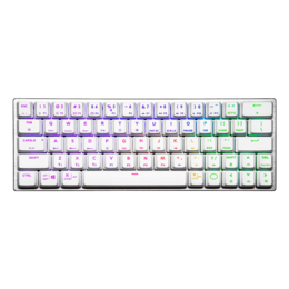 SK622, RGB LED, Blue LP Switches, Bluetooth/Wired, White/Silver, Mechanical Gaming Keyboard