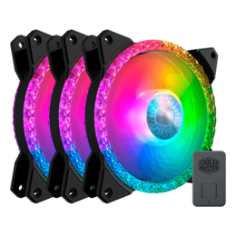 MASTERFAN MF120 PRISMATIC 3 x 120mm, w/ Controller, 2000 RPM, 55 CFM, 27 dBA, Cooling Fans