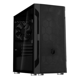 FARA H1M Tempered Glass, No PSU, microATX, Black, Mini Tower Case