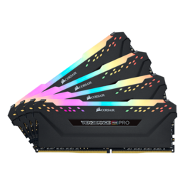 32GB Kit (4 x 8GB) VENGEANCE® RGB Pro DDR4 3600MHz, CL18, Black, RGB LED DIMM Memory