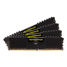 64GB (4 x 16GB) VENGEANCE® LPX DDR4 3200MHz, CL16, Black, DIMM Memory